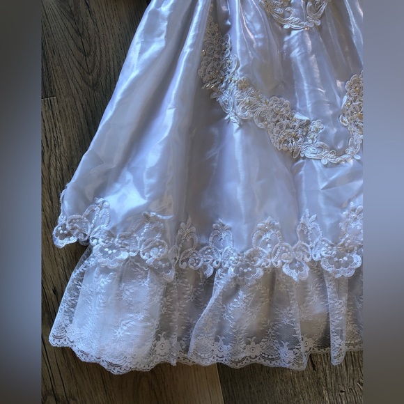 Puffy Short Sleeves Embroidered Girls Dress 7/8 - Picture 5 of 14